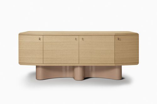 Credenza with wavy base.