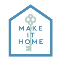 Logo with words "Make it Home" and an emblem for a key.