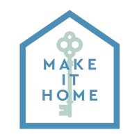 Logo with words "Make it Home" and an emblem for a key.