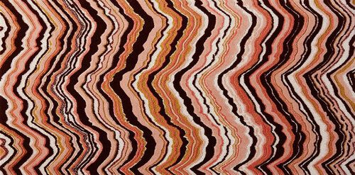 Organic zig zag striped rug.