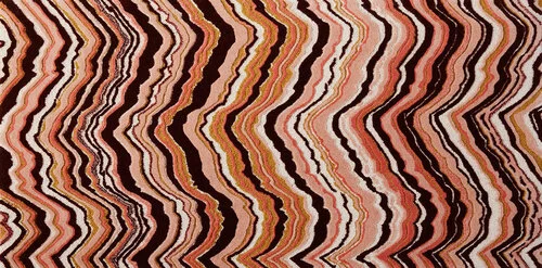 Organic zig zag striped rug.
