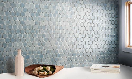 Bathroom backsplash.