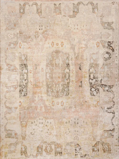 Faded finish on a Central Asia style rug.