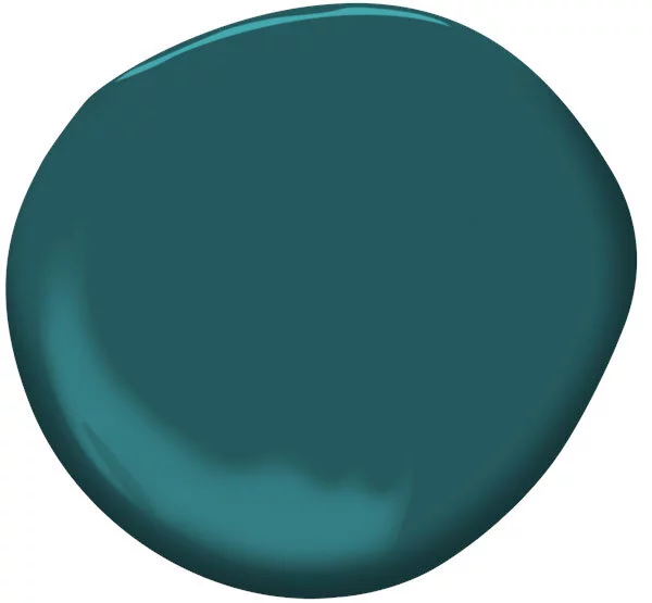 Splash of blue-green paint.