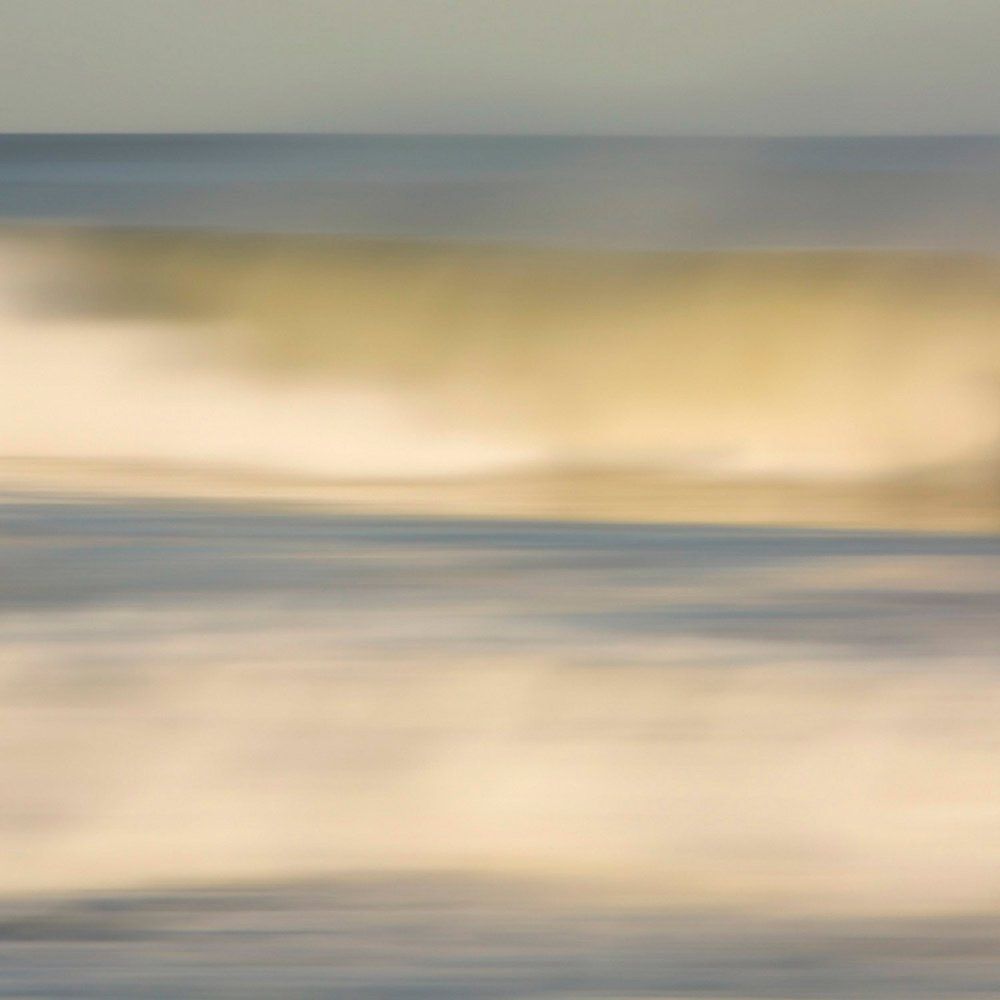Misty water on the beach.