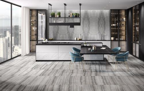 Ultra modern kitchen in high rise.