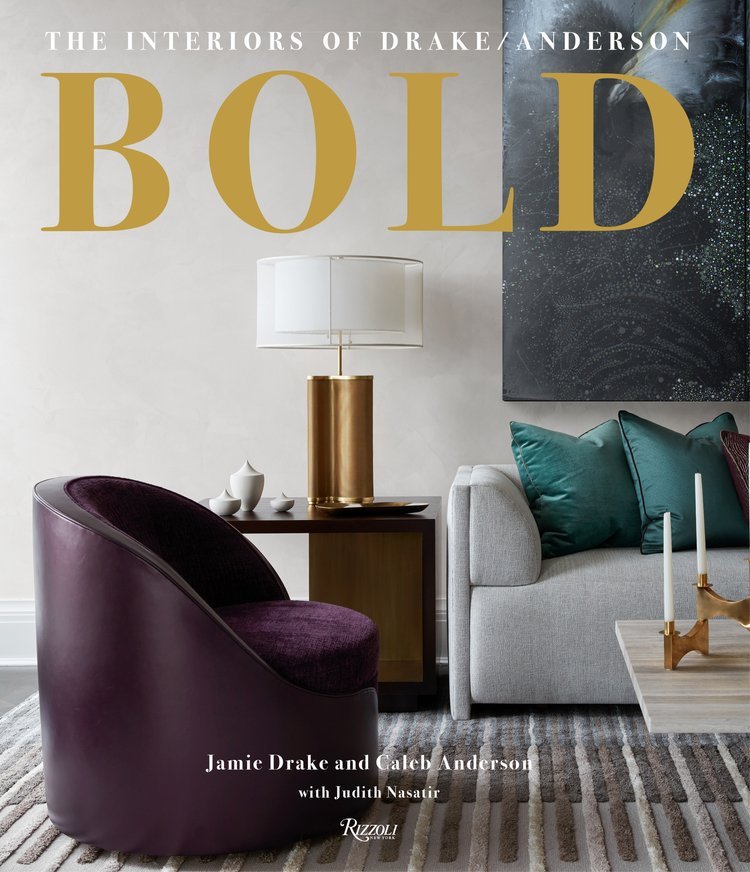 Book cover with photo of modern living room, book title and author.