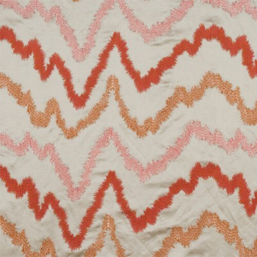 Closeup of fabric with organic zigzag pattern.