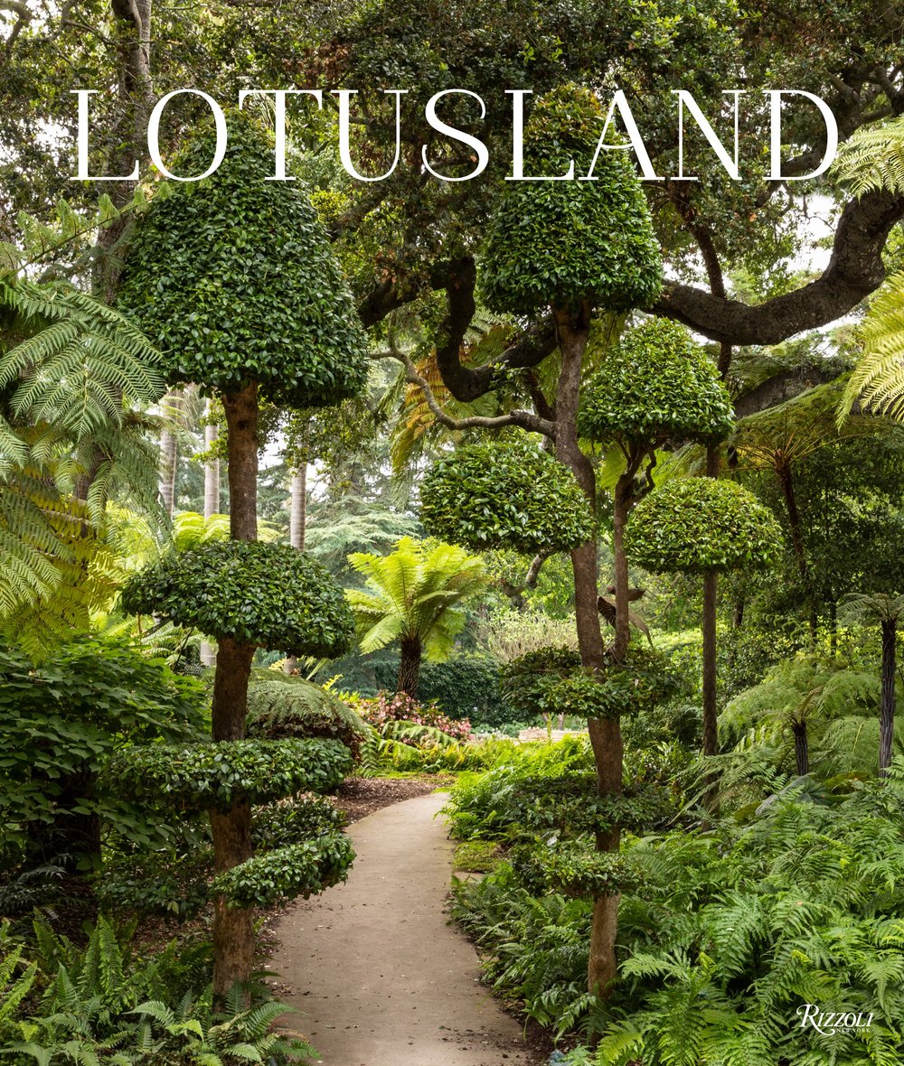 Book cover image of a path through a tropical, exotic sculptured garden.